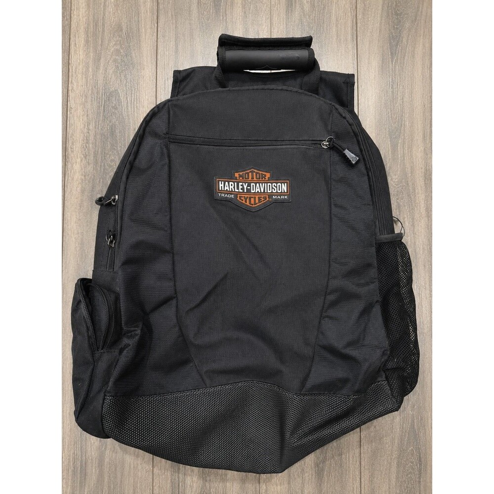 Harley-Davidson Black Backpack Bar Shield Laptop Travel Motorcycle Bag 18"